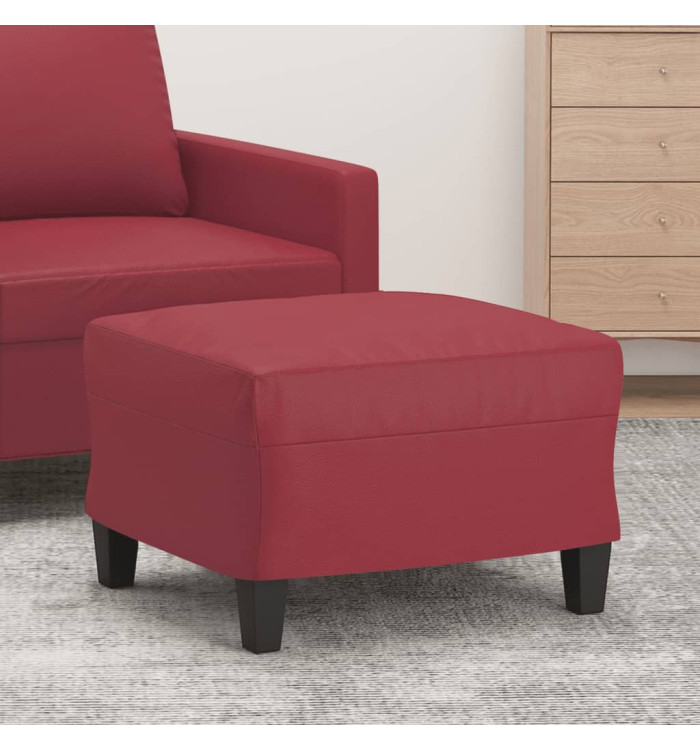 Repose-pied Rouge bordeaux 60x50x41 cm Similicuir | Mobilier & Déco
