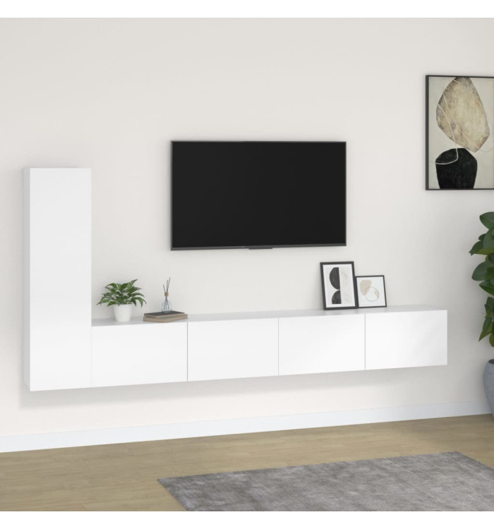 Ensemble de meubles TV 3 pcs Blanc Bois d'ingénierie | Mobilier & Déco