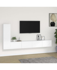 Ensemble de meubles TV 3 pcs Blanc Bois d'ingénierie | Mobilier & Déco