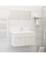 Ensemble de meubles de bain Blanc brillant Bois d'ingénierie | Mobilier & Déco