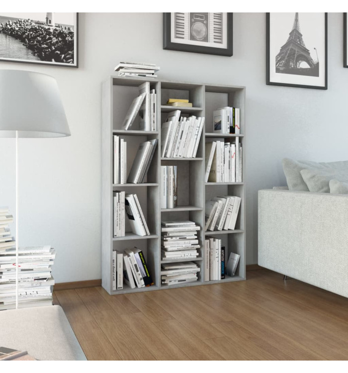 Séparateur de pièce/Bibliothèque Gris béton Bois d’ingénierie | Mobilier & Déco