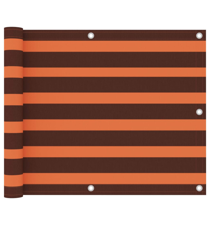 Écran de balcon Orange et marron 75x500 cm Tissu Oxford | Mobilier & Déco
