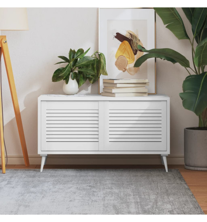 Portes d'armoire à persiennes 2pcs blanc 39,5x49,4cm pin massif | Mobilier & Déco