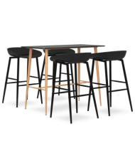 Ensemble de bar 5 pcs Noir | Mobilier & Déco