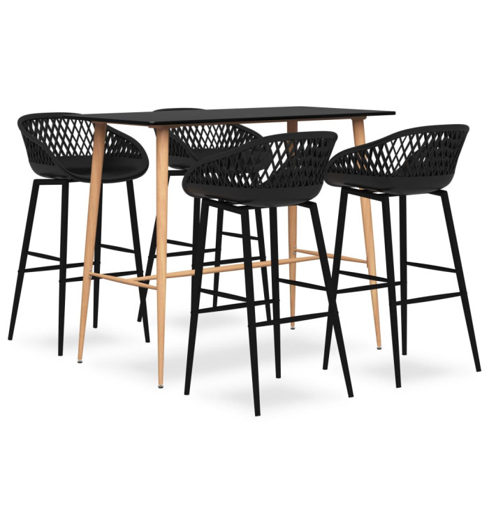 Ensemble de bar 5 pcs Noir | Mobilier & Déco