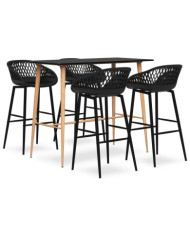 Ensemble de bar 5 pcs Noir | Mobilier & Déco