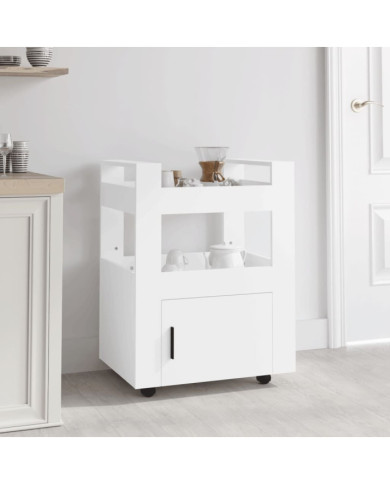 Chariot de cuisine Blanc 60x45x80 cm Bois d'ingénierie | Mobilier & Déco