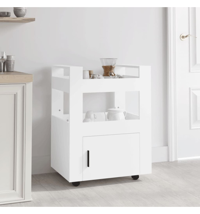 Chariot de cuisine Blanc 60x45x80 cm Bois d'ingénierie | Mobilier & Déco