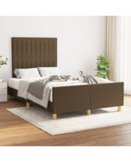Cadre de lit sans matelas marron foncé 120x200 cm tissu | Mobilier & Déco