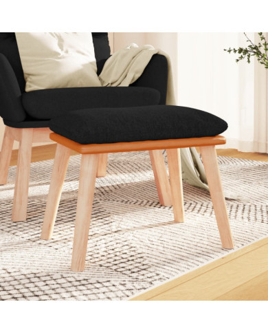 Repose-pied Noir 45x29,5x35 cm Tissu et similicuir | Mobilier & Déco