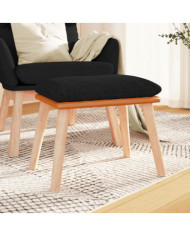 Repose-pied Noir 45x29,5x35 cm Tissu et similicuir | Mobilier & Déco