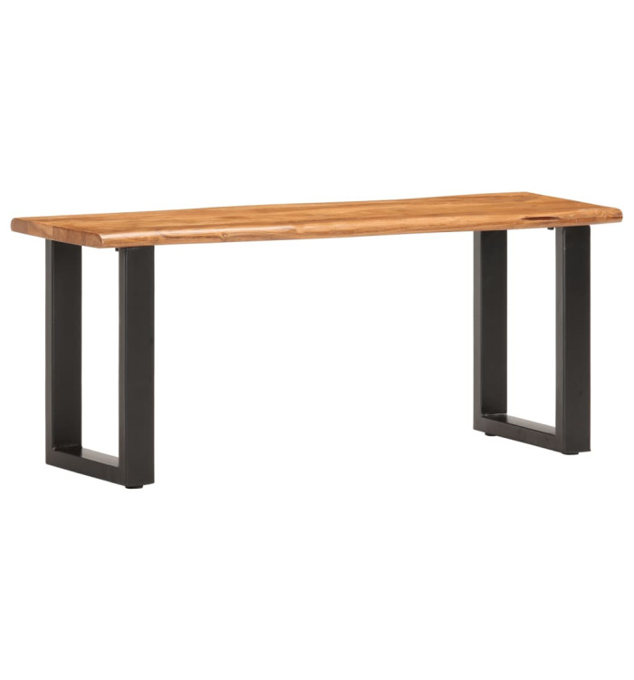 Banc au bord naturel du bois 110 cm Bois d'acacia solide acier | Mobilier & Déco