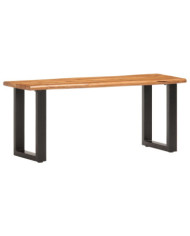 Banc au bord naturel du bois 110 cm Bois d'acacia solide acier | Mobilier & Déco