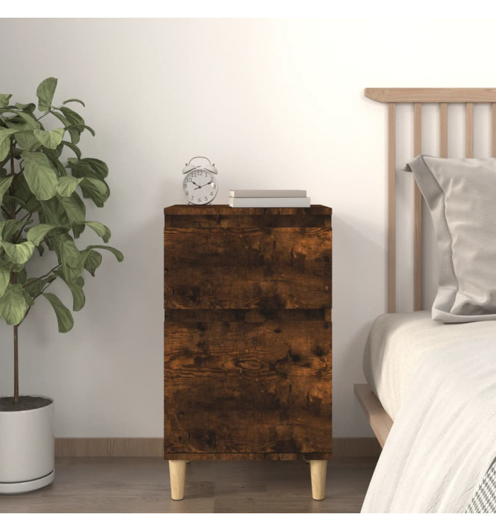 Table de chevet chêne fumé 40x35x70 cm | Mobilier & Déco