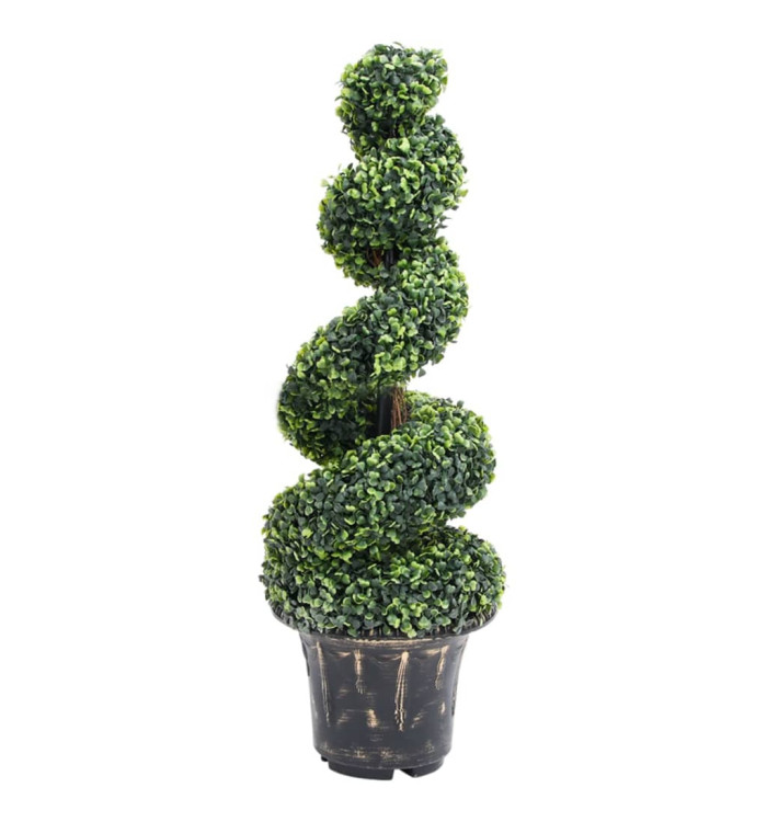 Plante de buis artificiel en spirale avec pot Vert 100 cm | Mobilier & Déco