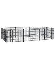 Chenil d'extérieur pour chiens Acier 41,47 m² | Mobilier & Déco