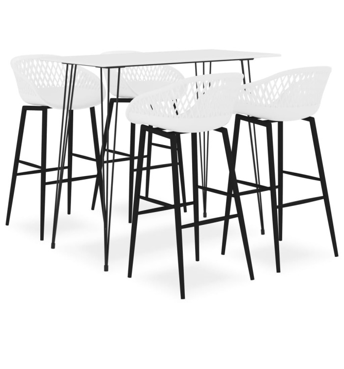 Ensemble de bar 5 pcs Blanc | Mobilier & Déco