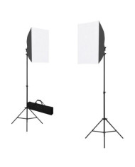 Lampes de studio professionnelles 2 pcs 40x60 cm Acier Noir | Mobilier & Déco