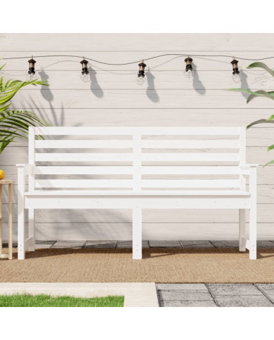 Banc de jardin blanc 159,5x48x91,5 cm bois massif de pin | Mobilier & Déco