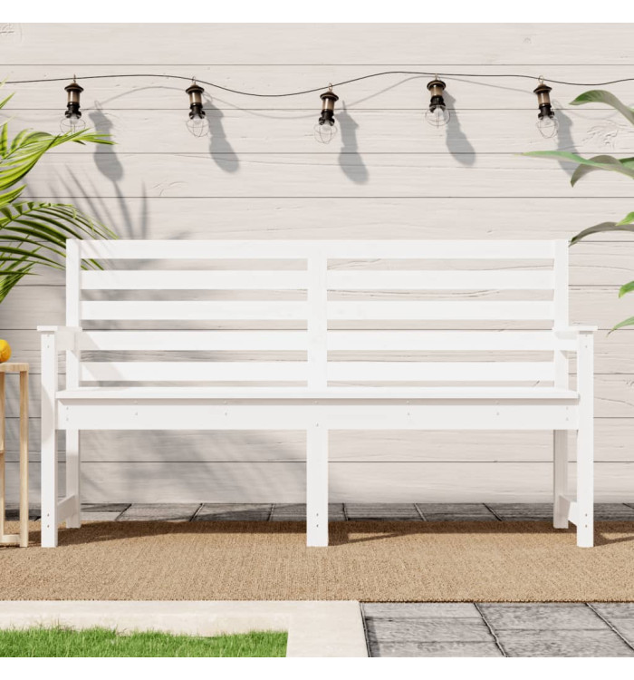 Banc de jardin blanc 159,5x48x91,5 cm bois massif de pin | Mobilier & Déco