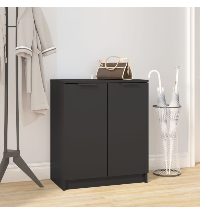 Armoire à chaussures Noir 59x35x70 cm bois d'ingénierie | Mobilier & Déco