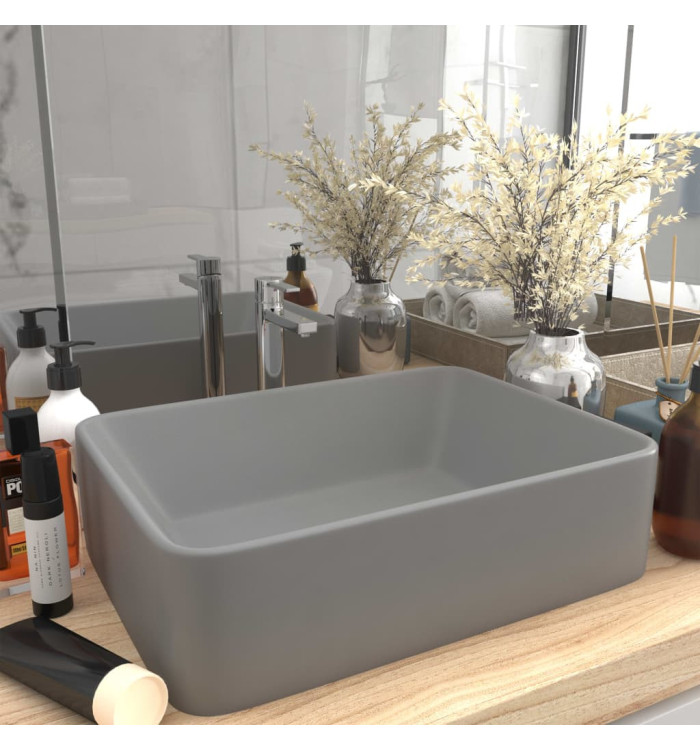 Lavabo de luxe Gris clair mat 41x30x12 cm Céramique | Mobilier & Déco