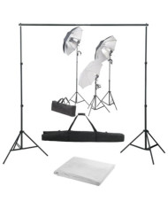 Kit de studio photo avec ensemble d'éclairage et toile de fond | Mobilier & Déco