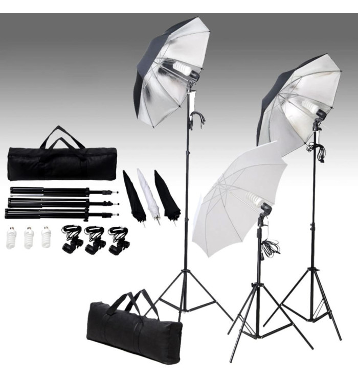 Kit de studio photo avec ensemble d'éclairage et toile de fond | Mobilier & Déco