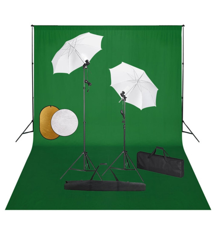 Kit de studio photo avec lampes toile de fond et réflecteur | Mobilier & Déco