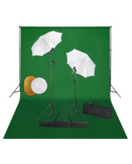 Kit de studio photo avec lampes toile de fond et réflecteur | Mobilier & Déco