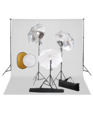 Kit de studio photo avec lampes toile de fond et réflecteur | Mobilier & Déco