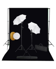 Kit de studio photo avec lampes toile de fond et réflecteur | Mobilier & Déco