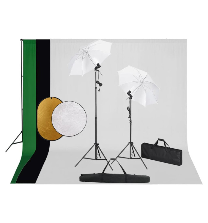 Kit de studio photo avec lampes toile de fond et réflecteur | Mobilier & Déco