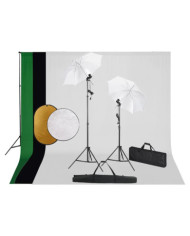 Kit de studio photo avec lampes toile de fond et réflecteur | Mobilier & Déco