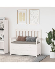 Banc Blanc 112,5x51,5x96,5 cm Bois de pin massif | Mobilier & Déco
