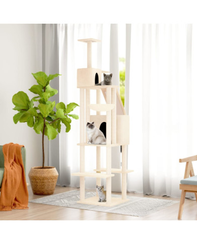 Arbre à chat avec griffoirs en sisal Crème 201 cm | Mobilier & Déco
