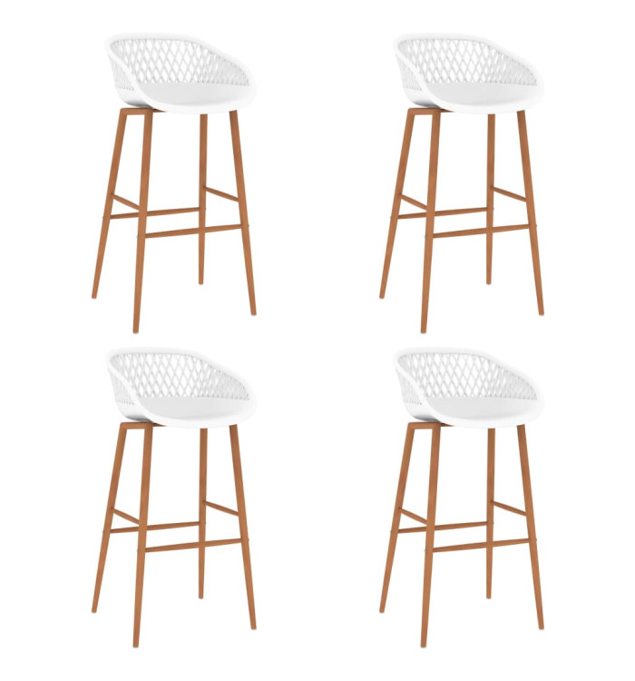 Tabourets de bar lot de 4 blanc | Mobilier & Déco