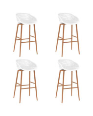 Tabourets de bar lot de 4 blanc | Mobilier & Déco