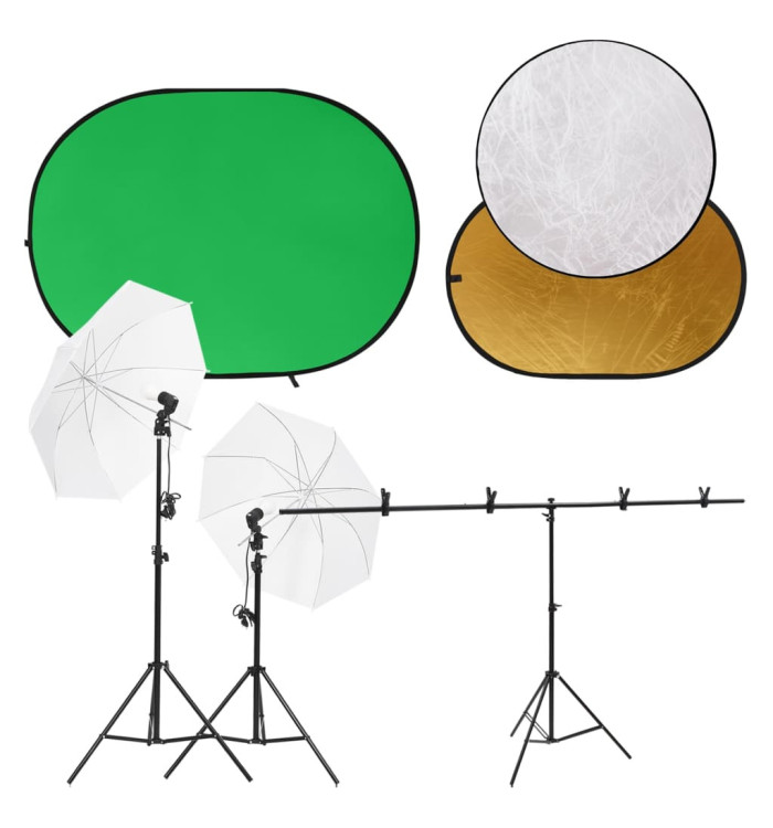 Kit de studio photo avec éclairage écran de fond et réflecteur | Mobilier & Déco