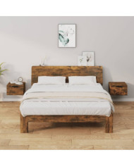 Tables de chevet murales 2 pcs Chêne fumé 34x30x20 cm | Mobilier & Déco