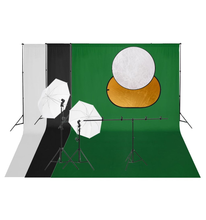 Kit de studio photo avec éclairage toile de fond et réflecteur | Mobilier & Déco
