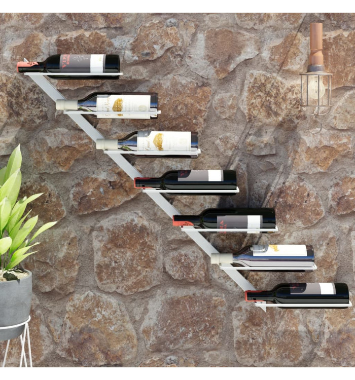 Casier à vin mural pour 7 bouteilles Blanc Fer | Mobilier & Déco