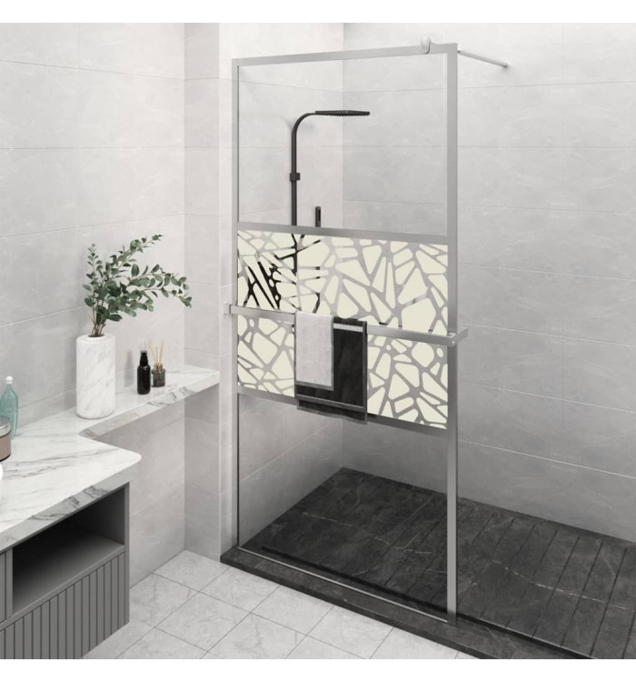 Paroi de douche et étagère Chrome 115x195cm Verre ESGetAluminium | Mobilier & Déco