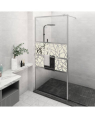 Paroi de douche et étagère Chrome 115x195cm Verre ESGetAluminium | Mobilier & Déco