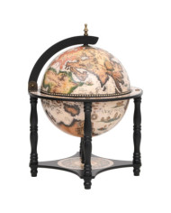 Support à vin bar forme globe Noir Bois d'eucalyptus massif | Mobilier & Déco