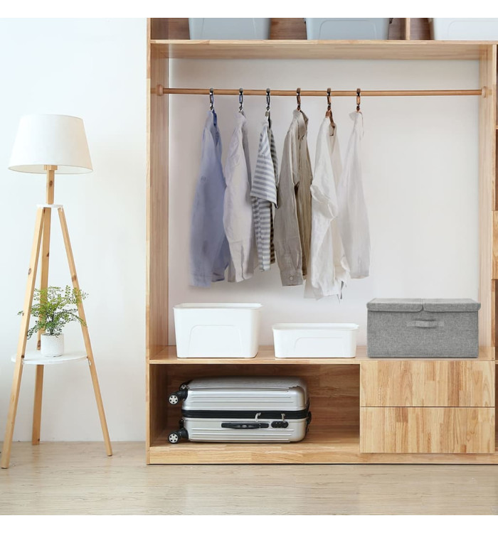 Boîte de rangement Tissu 50x30x25 cm Gris | Mobilier & Déco