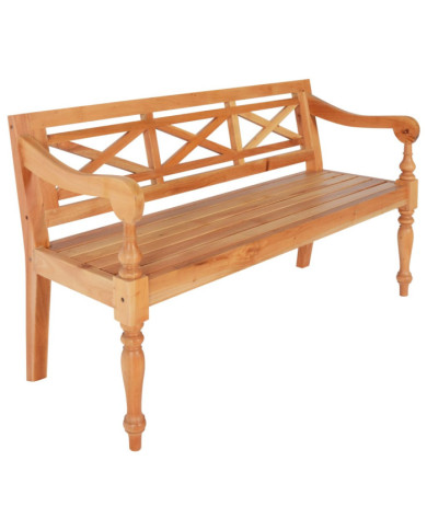 Banc Batavia 123 cm Bois d'acajou massif Marron clair | Mobilier & Déco