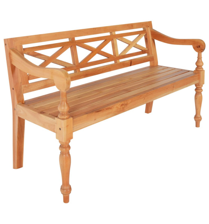 Banc Batavia 123 cm Bois d'acajou massif Marron clair | Mobilier & Déco