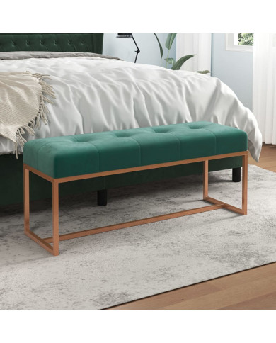 Banc Vert foncé 110x36x45 cm Velours | Mobilier & Déco