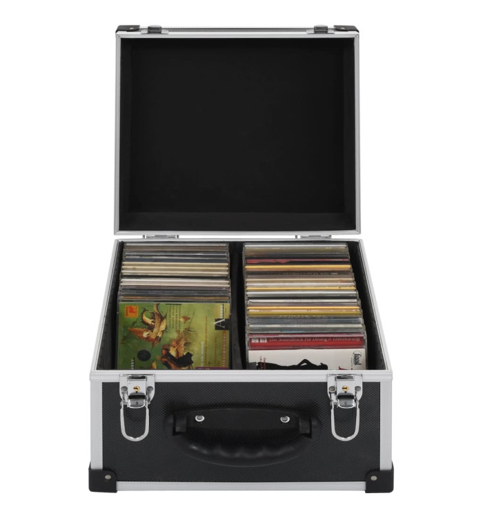 Étui de CD pour 40 CD Aluminium ABS Noir | Mobilier & Déco